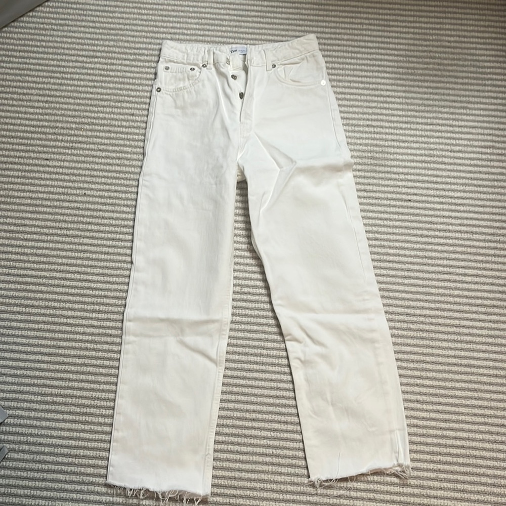Straight white Zara jeans